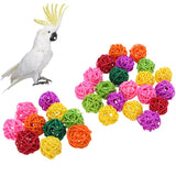10/20pcs Rattan Balls Parrot Toys Bird Interactive Bite Chew Toys for Parakeet Budgie Cage Accessories Bird Playing Toys