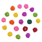 10/20pcs Rattan Balls Parrot Toys Bird Interactive Bite Chew Toys for Parakeet Budgie Cage Accessories Bird Playing Toys