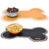 Easy Wipe Cleaning Pet Dogs Cats Bowl Mat Pad Pet Supplies Cute Bone Shape Food Contaier Water Bottle Feeding Placemat Puppy Bed