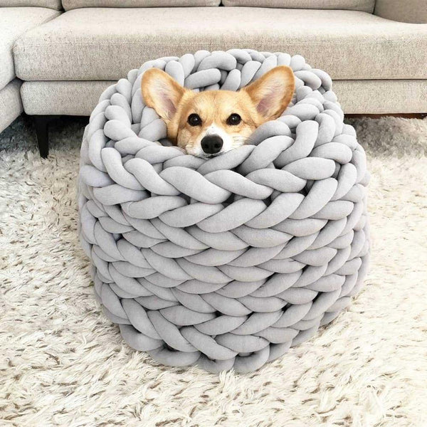 QQQPET Rough Hand woven Cat Wool Blanket Washable Dog Pet Nest Blanket Cat Warm Bed Plush Wool Cotton Cozy Nest Mat Pad