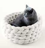QQQPET Rough Hand woven Cat Wool Blanket Washable Dog Pet Nest Blanket Cat Warm Bed Plush Wool Cotton Cozy Nest Mat Pad