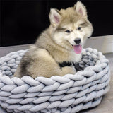 QQQPET Rough Hand woven Cat Wool Blanket Washable Dog Pet Nest Blanket Cat Warm Bed Plush Wool Cotton Cozy Nest Mat Pad
