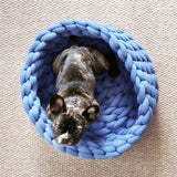 QQQPET Rough Hand woven Cat Wool Blanket Washable Dog Pet Nest Blanket Cat Warm Bed Plush Wool Cotton Cozy Nest Mat Pad