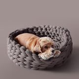 QQQPET Rough Hand woven Cat Wool Blanket Washable Dog Pet Nest Blanket Cat Warm Bed Plush Wool Cotton Cozy Nest Mat Pad