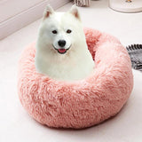 Round Dog Bed Washable Long Plush Dog Kennel Cat House Super Soft Cotton Mats Sofa For Dog Basket Pet Warm Sleeping Bed 6 Colors