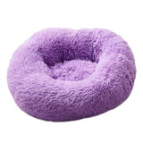 Round Dog Bed Washable Long Plush Dog Kennel Cat House Super Soft Cotton Mats Sofa For Dog Basket Pet Warm Sleeping Bed 6 Colors