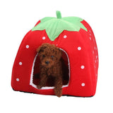 Soft Strawberry Pet Dog Cat House Kennel Foldable Doggy Winter Warm Cushion Basket Animal Tent Bed Dogs Pet Product