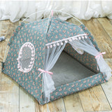 2019 Portable Foldable Pet Dog Tent House Breathable Print Pet Cat House With Net Outdoor Indoor Mesh Cat Small Dog Tent House