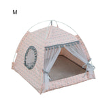 2019 Portable Foldable Pet Dog Tent House Breathable Print Pet Cat House With Net Outdoor Indoor Mesh Cat Small Dog Tent House
