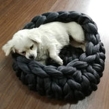 QQQPET Rough Hand woven Cat Wool Blanket Washable Dog Pet Nest Blanket Cat Warm Bed Plush Wool Cotton Cozy Nest Mat Pad