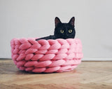 QQQPET Rough Hand woven Cat Wool Blanket Washable Dog Pet Nest Blanket Cat Warm Bed Plush Wool Cotton Cozy Nest Mat Pad