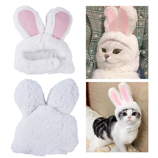 Pet Cat Funny Cap Cotton Warm Rabbit Shape Hat For Party Christmas Headwear