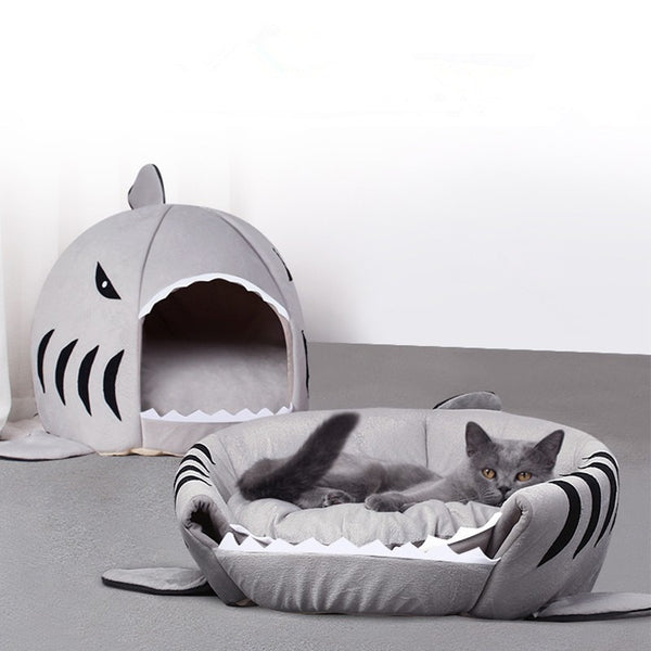 Dropship Pet Cat Bed Soft Pet Cushion Dog House Shark For Large Dogs Tent High Quality Cotton Small Sleeping Bag Product Items