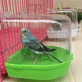 Bird Bath Box Water Dispenser Set Multi-Function Parrot Bath Boxes Wall-Mounted Shower Room Bird Cage Accessories Pet Products