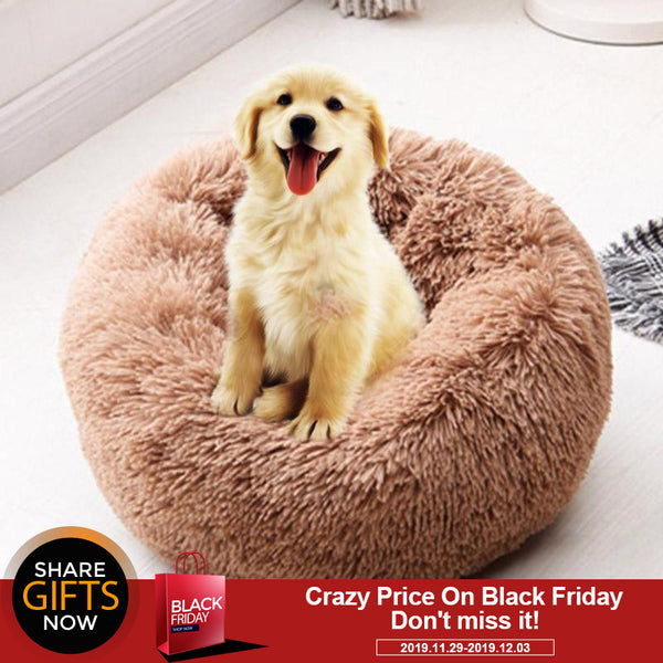Foldable Round Cat Warm Sleeping Bed Portable Soft Plush Pet Kennel Nest Multi-Colors Pet Nest Pet Products