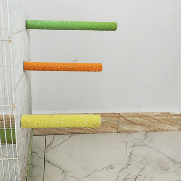 Bird Parrot Perch Stand Holder Color Emery Toys Grinding Claw Pet Cage Platform Accessories Chew Toy 10 Size Bird Supplies
