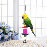 Parrot Toy Wooden Swing Bite Climb Toy Hanging Parrot Toy Colorful Square Bird Cage Accessories Bird Supplies