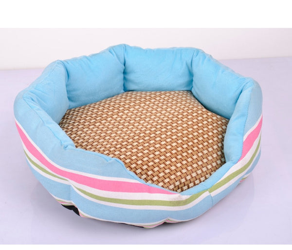 Dog Pet Breathable Sleeping Mat Bed Puppy Cat Doggie Cooling Pad Cushion Oval Grid Bamboo Mats High Quality