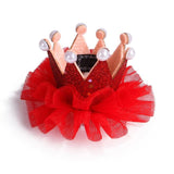 1 Pc Cat Dog Pet Hat Crown Lace Headgear Hairpin Hair Cat Birthday Costume Headwear Accessories Photograph Props